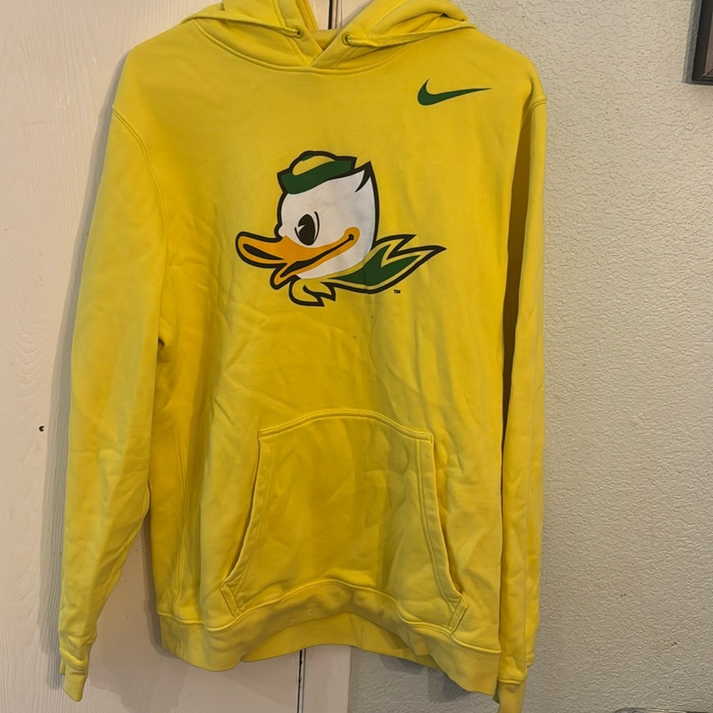 Oregon Ducks Hoodie with 2 small stains on the front size medium